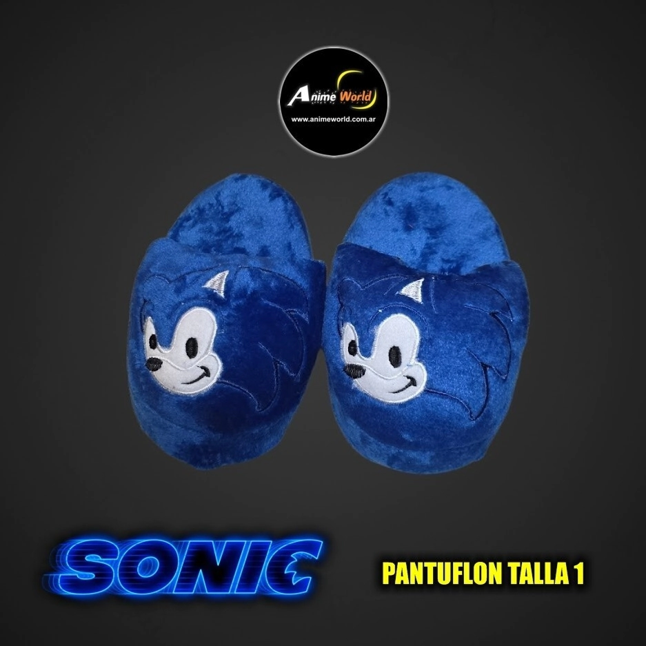 PANTUFLON ANIMADO PREMIUM SONIC #1 AZUL (TALLA 1) (B0166)