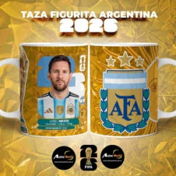 TAZA PLASTICA - MUNDIAL 2026 MESSI FIGURITA DORADA #2 (T0259)