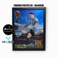 CUADRO POSTER 3D MESSI #3 (30x40CM) (A0791)