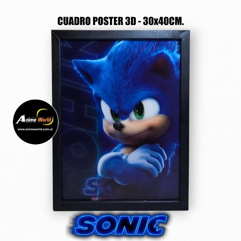 CUADRO POSTER 3D SONIC #1 (30x40CM) (A0793)