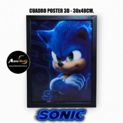 CUADRO POSTER 3D SONIC #1 (30x40CM) (A0793)