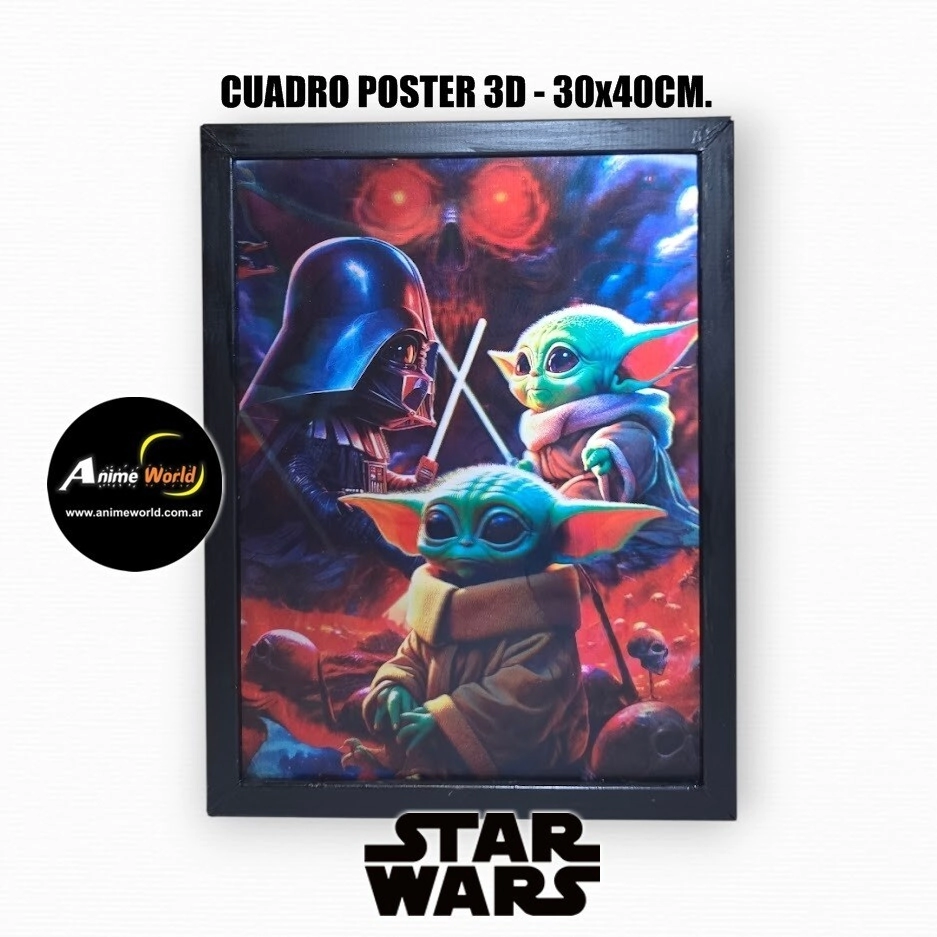 CUADRO POSTER 3D STAR WARS BABY YODA #2 (30x40CM) (A0796)
