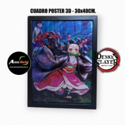CUADRO POSTER 3D DEMON SLAYER #1 (30x40CM) (A0797)