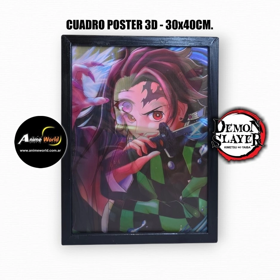 CUADRO POSTER 3D DEMON SLAYER #2 (30x40CM) (A0798)