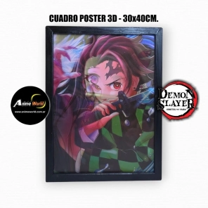 CUADRO POSTER 3D DEMON SLAYER #2 (30x40CM) (A0798)