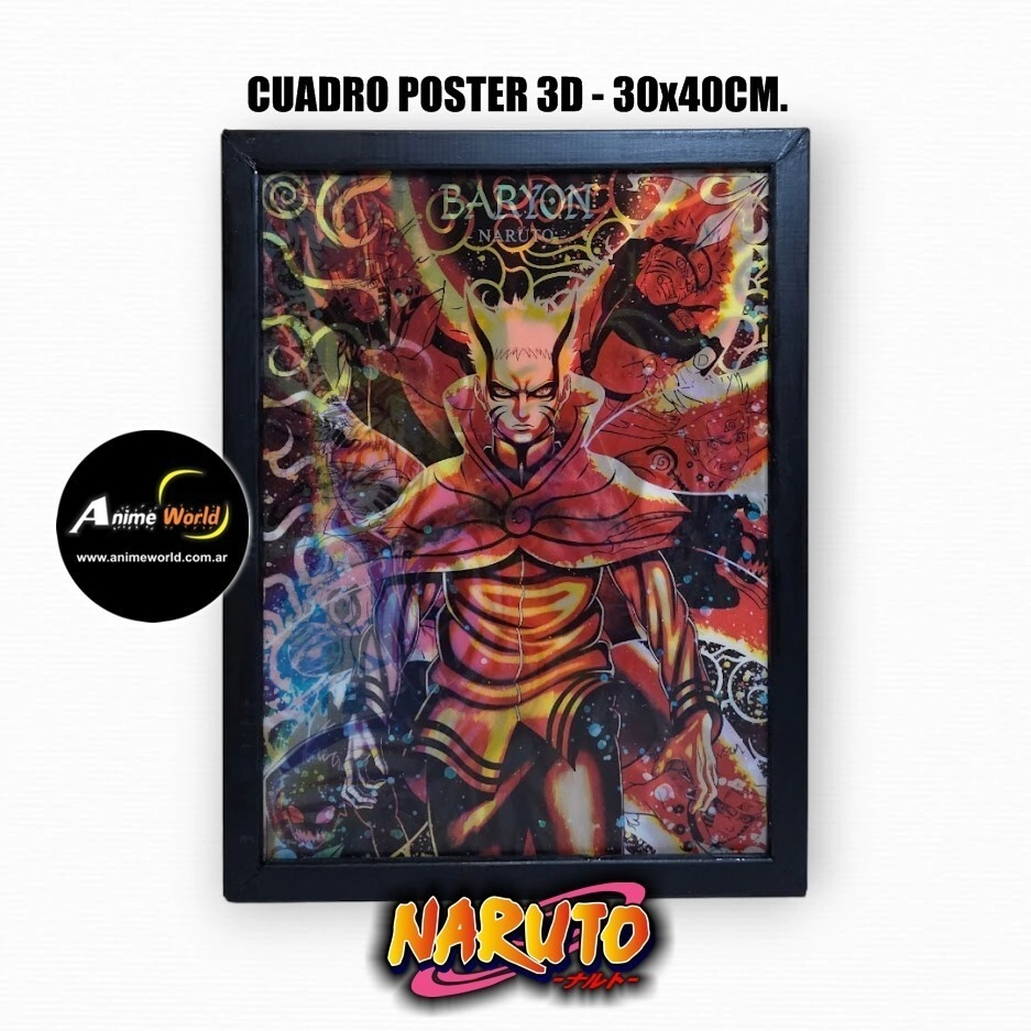 CUADRO POSTER 3D NARUTO #1 (30x40CM) (A0799)