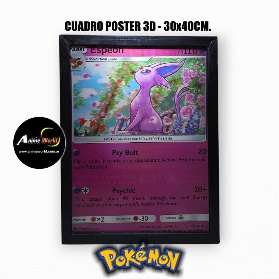 CUADRO POSTER 3D POKEMON #3 (30x40CM) (A0802)