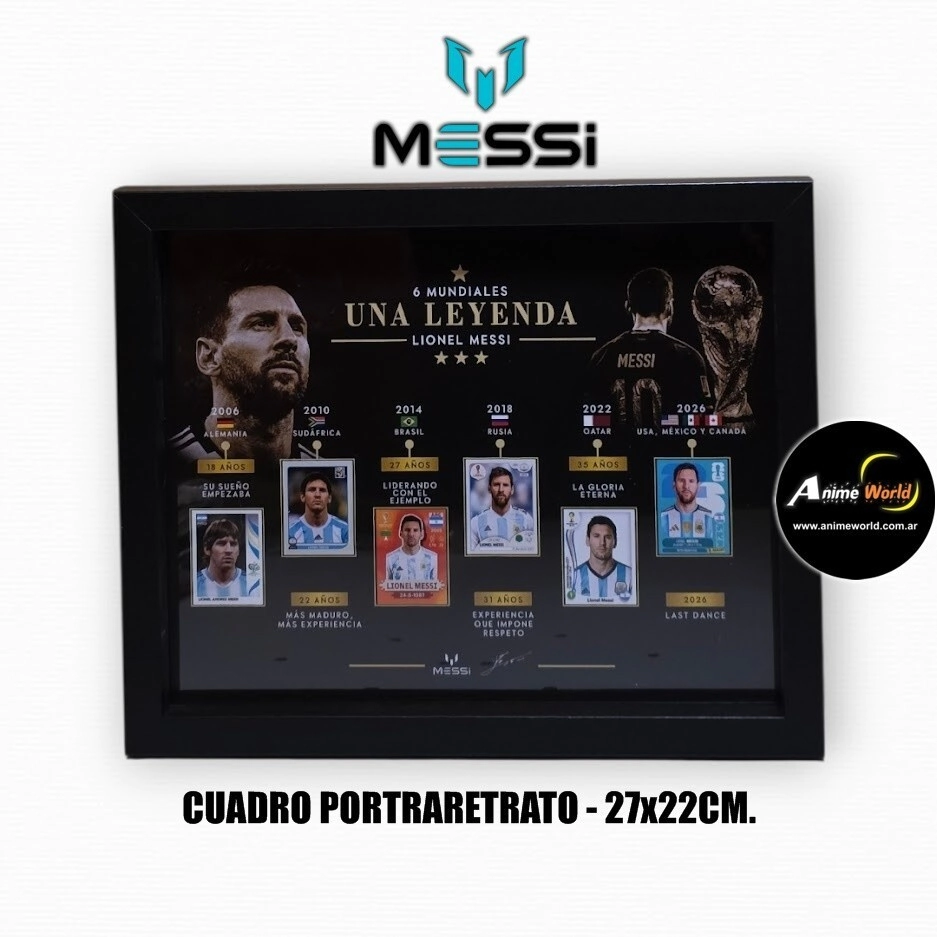 CUADRO PORTARETRATO MUNDIAL 2026 MESSI LEYENDA #1 (27x22CM) (A0814)