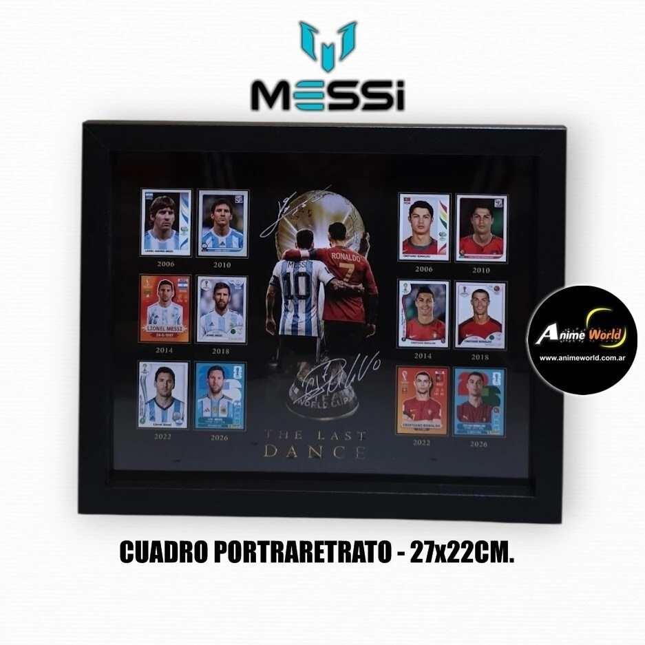 CUADRO PORTARETRATO MUNDIAL 2026 MESSI Y RONALDO LEYENDAS #1 (27x22CM) (A0816)
