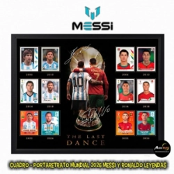 CUADRO PORTARETRATO (25x20CM) MUNDIAL 2026 MESSI Y RONALDO LEYENDAS #1 (A0816)