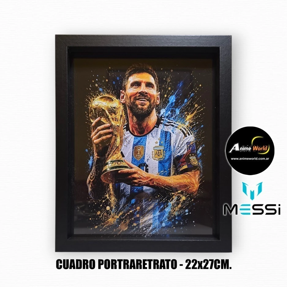 CUADRO PORTARETRATO MUNDIAL 2026 MESSI COPA #2 (22x27CM) (A0818)