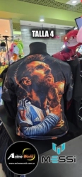 REMERA AFA MESSI #2 NEGRA (TALLA 4) POLIESTER (R1302)