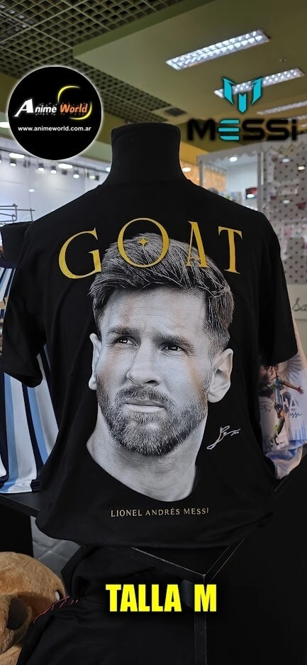 REMERA ALGODON - MESSI GOAT (TALLA M) (R1317)