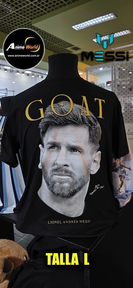 REMERA ALGODON - MESSI GOAT (TALLA L) (R1318)