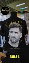 REMERA ALGODON - MESSI GOAT (TALLA L) (R1318)