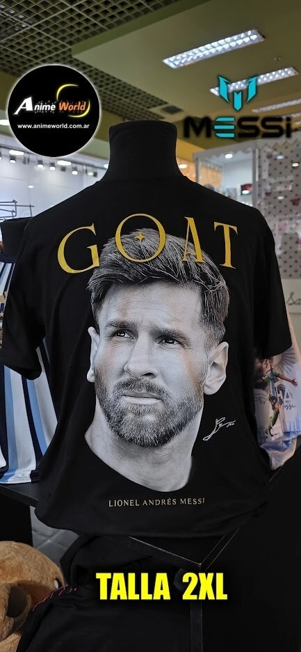 REMERA ALGODON - MESSI GOAT (TALLA 2XL) (R1320)