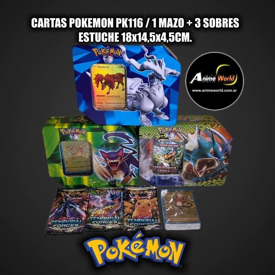CARTAS POKEMON ESTUCHE #20 PK116 (1 MAZO + 3 SOBRES) (ESTUCHE 18x14,5x4,5CM) (A0841)
