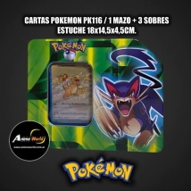 CARTAS POKEMON ESTUCHE #20 PK116 (1 MAZO + 3 SOBRES) (ESTUCHE 18x14,5x4,5CM) (A0841)