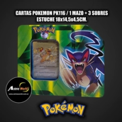 CARTAS POKEMON ESTUCHE #20 PK116 (1 MAZO + 3 SOBRES) (ESTUCHE 18x14,5x4,5CM) (A0841)