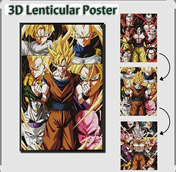 POSTER 3D DRAGON BALL Z 3 DISE�OS EN 1 #3 (29,5x39,5CM) (A0862)