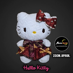 PELUCHE HELLO KITTY CON VESTIDO PERLA GODIVA (23CM APROX) (P2198)