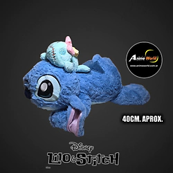 PELUCHE STITCH ACOSTADO CON SCRUMP (40CM APROX) (P2200)