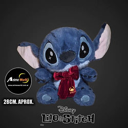 PELUCHE STITCH CON MO�O BORDO AZUL OSCURO (28CM APROX) (P2201)