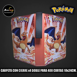 ALBUM PARA CARTAS POKEMON CARPETA CON CIERRE x4 DOBLE NS-ALB4 #2 (PARA 400 CARTAS) (18x24CM) (A0883)