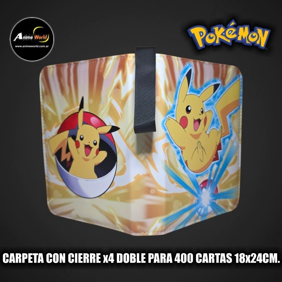 ALBUM PARA CARTAS POKEMON CARPETA CON CIERRE x4 DOBLE NS-ALB4 #3 (PARA 400 CARTAS) (18x24CM) (A0884)