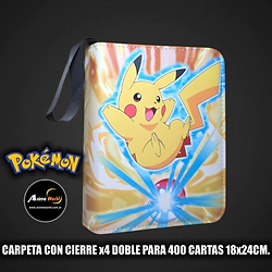 ALBUM PARA CARTAS POKEMON CARPETA CON CIERRE x4 DOBLE NS-ALB4 #3 (PARA 400 CARTAS) (18x24CM) (A0884)