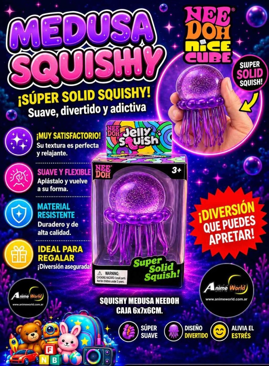 SQUISHY MEDUSA NEEDOH (CAJA 6x7x6CM) (A0888)