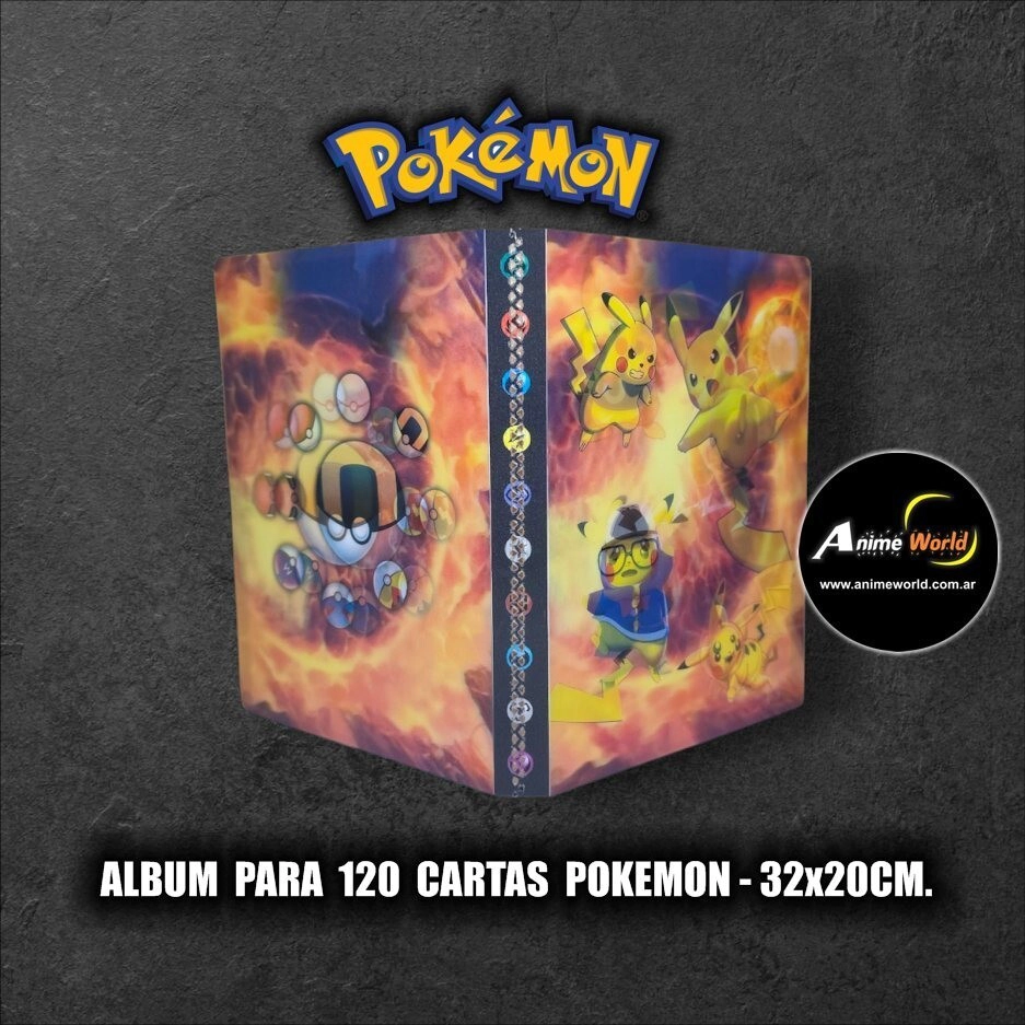 ALBUM PARA CARTAS POKEMON #37 x120 CARTAS (32x20CM) HOLOGRAFICO (A0896)
