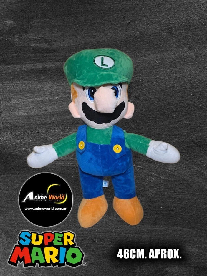 PELUCHE SUPER MARIO BROSS GRANDE - LUIGGI PARADO (46CM APROX) (P2225)