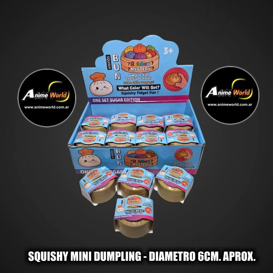 SQUISHY DUMPLING MINI RAINBOW MYSTERY BUN (DIAMETRO 6CM APROX) (A0905)