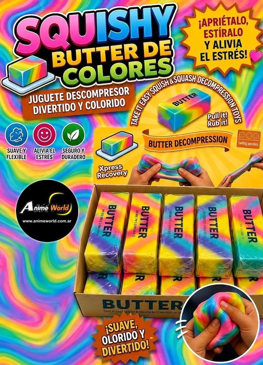 SQUISHY MANTECA BUTTER COLORES 4OZ (13x4CM APROX) (A0906)