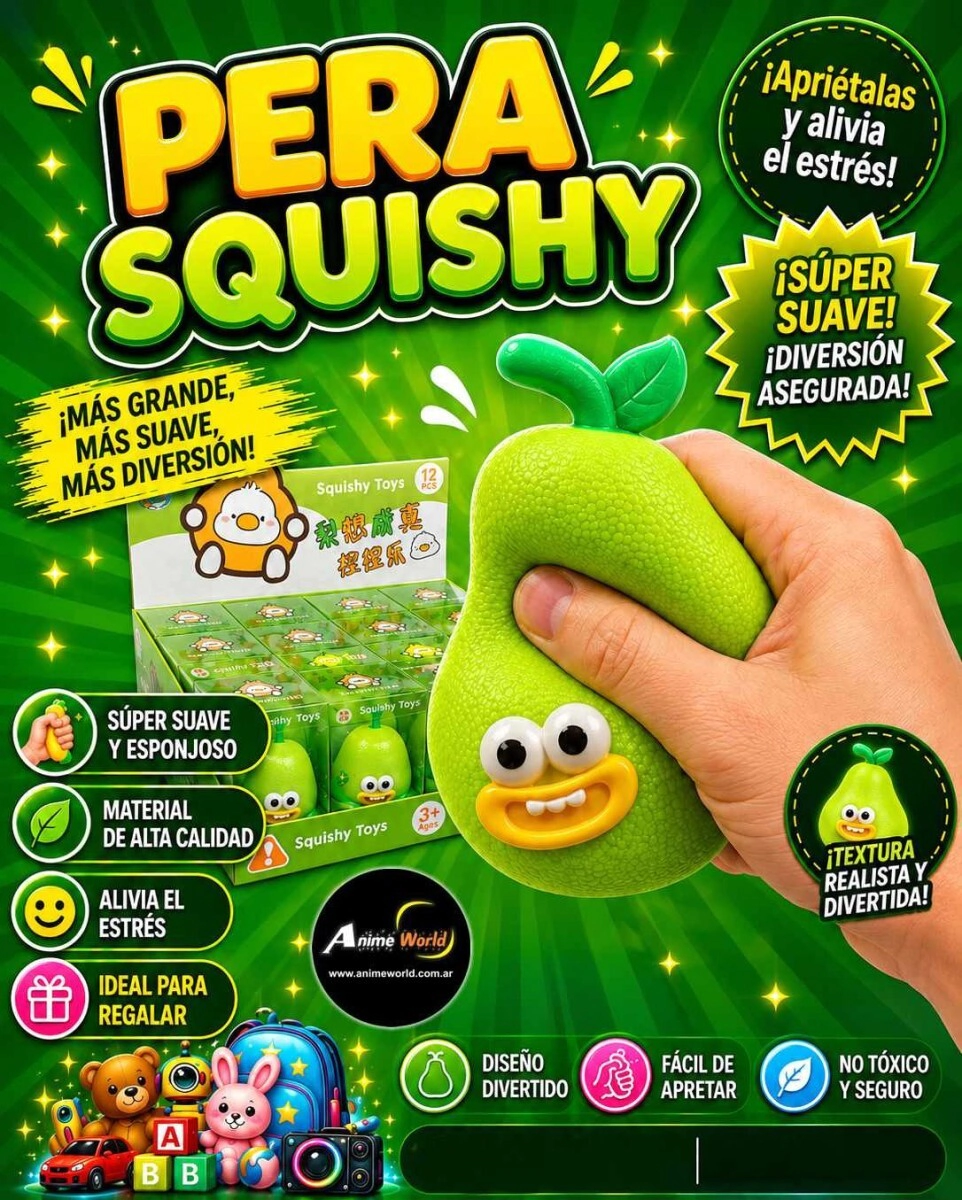 SQUISHY PERA (BLISTER 14x17CM APROX) (A0911)