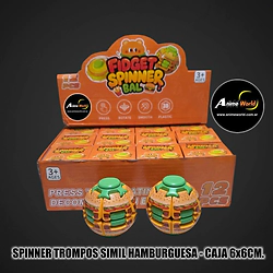 SPINNER TROMPOS SIMIL HAMBURGUESA (CAJA 6x6CM) (A0913)