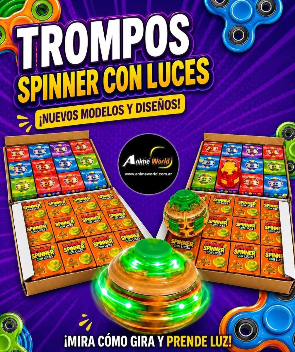 SPINNER TROMPOS CON LUZ (CAJA 6x6CM) (A0914)