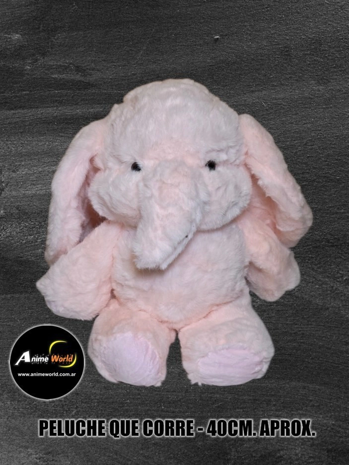 PELUCHE QUE CORRE ELEFANTE ROSA MEDIANO #1 (40CM APROX) (P2253)