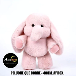PELUCHE QUE CORRE ELEFANTE ROSA MEDIANO #1 (40CM APROX) (P2253)