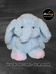 PELUCHE QUE CORRE ELEFANTE CELESTE MEDIANO #1 (40CM APROX) (P2254)