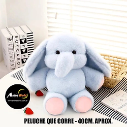 PELUCHE QUE CORRE ELEFANTE CELESTE MEDIANO #1 (40CM APROX) (P2254)