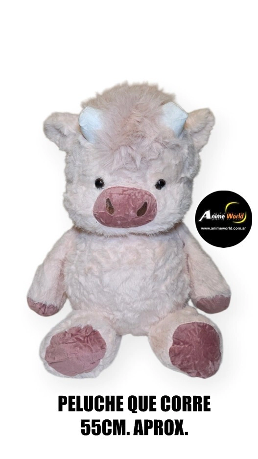 PELUCHE QUE CORRE VACA ROSA GRANDE #1 (55CM APROX) (P2257)