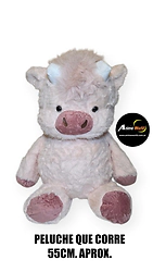 PELUCHE QUE CORRE VACA ROSA GRANDE #1 (55CM APROX) (P2257)