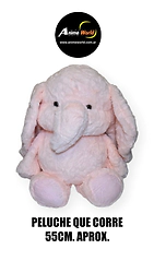PELUCHE QUE CORRE ELEFANTE ROSA GRANDE #1 (55CM APROX) (P2259)