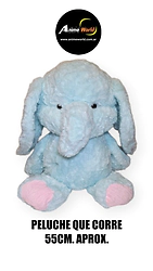 PELUCHE QUE CORRE ELEFANTE CELESTE GRANDE #1 (55CM APROX) (P2260)