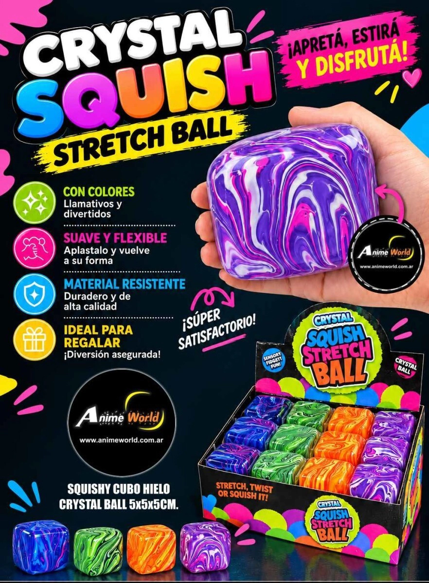 SQUISHY CUBO HIELO CRYSTAL BALL (5x5x5CM) (A0929)