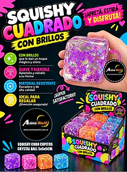 SQUISHY CUBO COPITOS CRYSTAL BALL (5x5x5CM) (A0930)