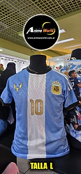 REMERA AFA MESSI DESPEDIDA #1 (TALLA L) ESCUDO BORDADO (POLIESTER) (R1358)