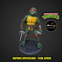 TORTUGA NINJA RAPHAEL ARTICULADO HARD TOY WITH BASE (17CM APROX) (F1101)